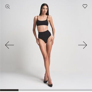 SKIMS Black High Waisted Thong